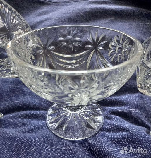 Вазочка на ножке.Хрусталь СССР