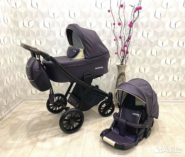 Коляска Sonic Verdi Soft 2 в 1 Эко-кожа
