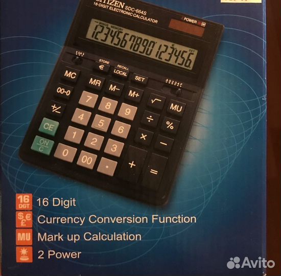 Бухгалтерский калькулятор Citizen SDC-664S новый