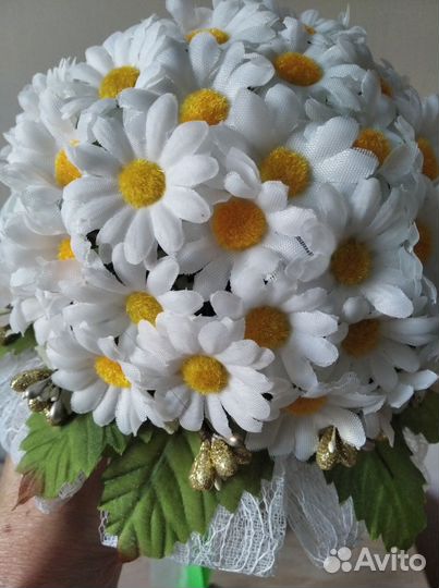 Букет невесты искусственный, бутоньерка в подарок