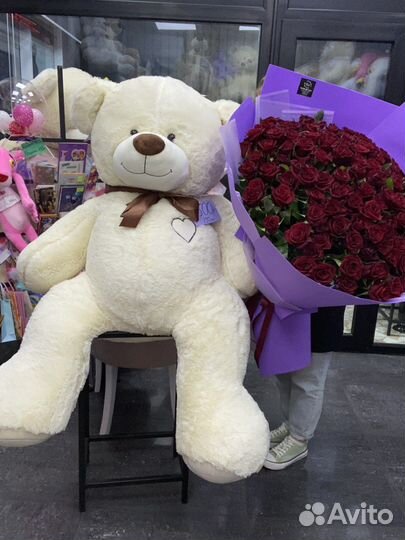 Роза 101 51 31 Букет роз Игрушки Доставка Роз