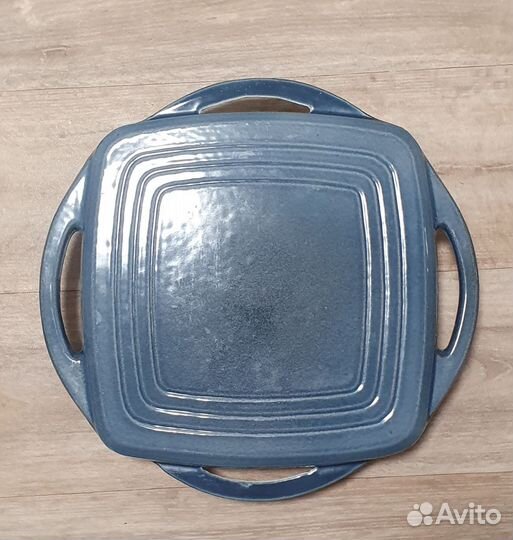 Konig Жаровна квадратная+крышка гриль синяя