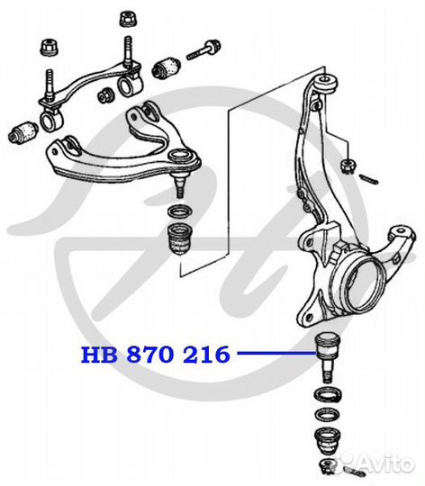 Опора шаровая цапфы (нижнего рычага) передней подв