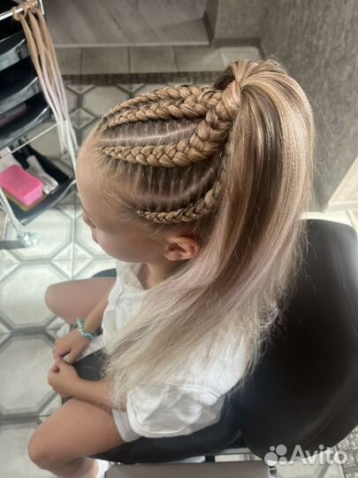 Детские прически, плетение кос