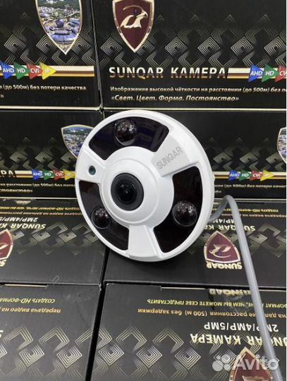 Камера видеонаблюдения 360 fisheye