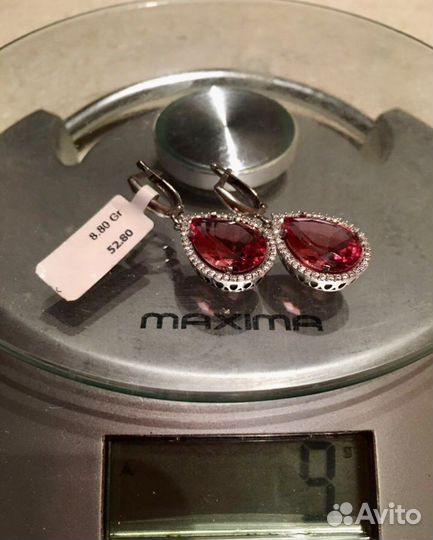 Серьги серебро 925, султанит