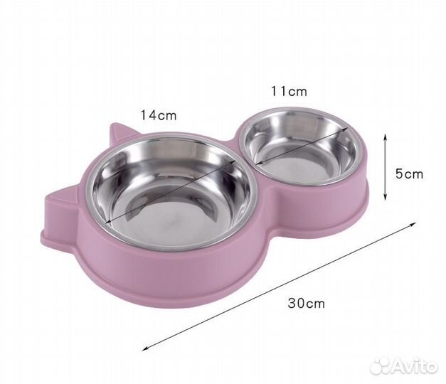 Двойные миски для кошек и собак на подставке