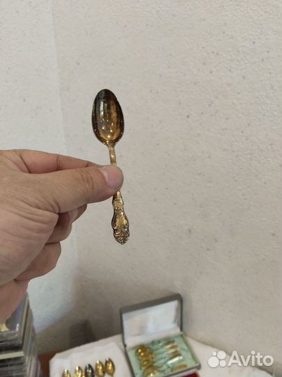 Ложки кофейные мельхиор СССР зиш Роза Пламя