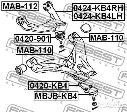 Опора шаровая переднего верхнего рычага