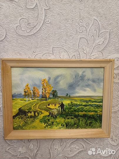 Перед грозой, картина маслом на холсте,21х15