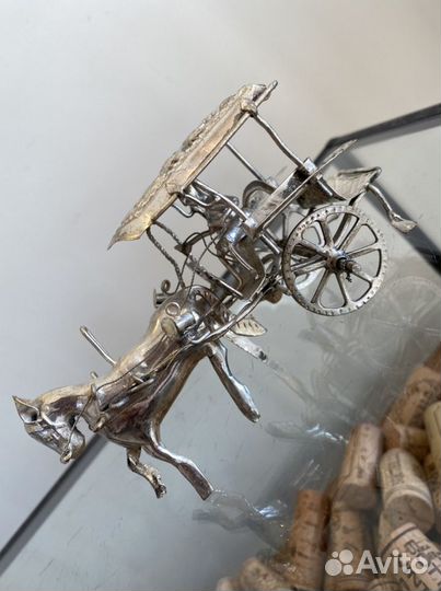Антикварная фигурка посеребрение, подставка под бу