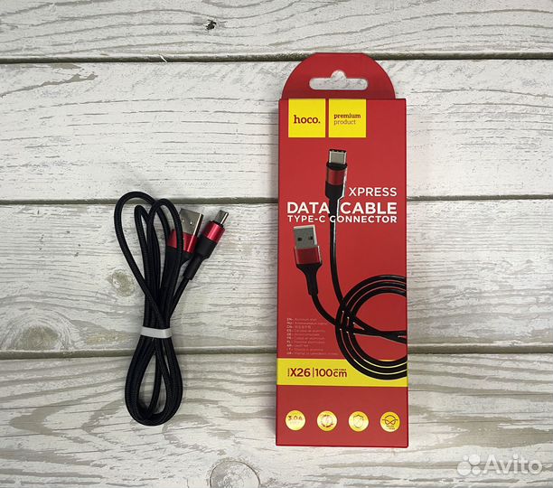 Кабель для зарядки Hoco USB/Type-C, 1м