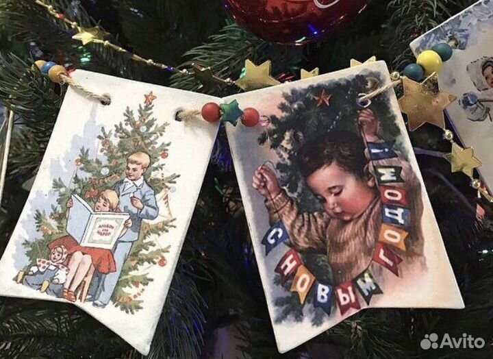 Новогодняя гирлянда из флажков (есть в наличии)