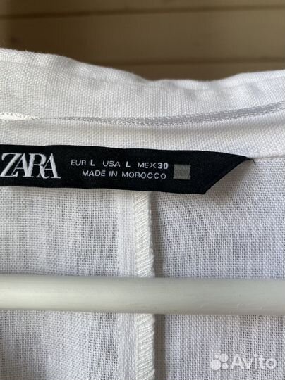 Льняное платье белое zara