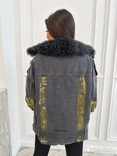 Джинсовая куртка с мехом женская