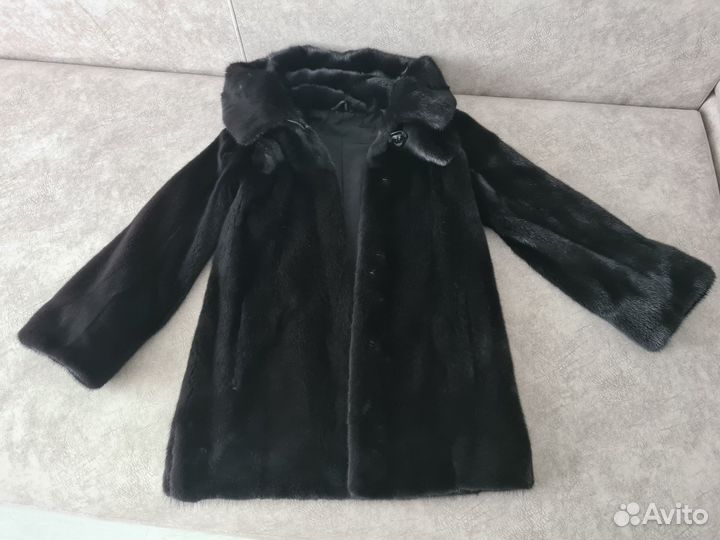 Шуба норковая с капюшоном 44 46 размер