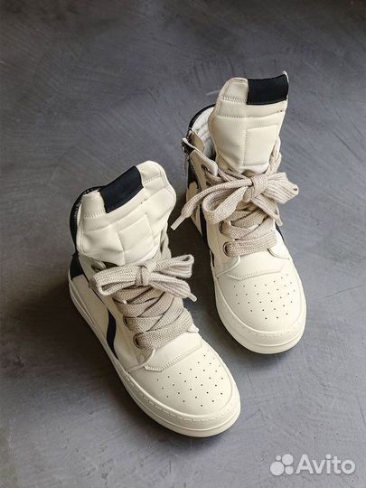 Кеды Rick Owens Geobasket Jumbo Laces Белые