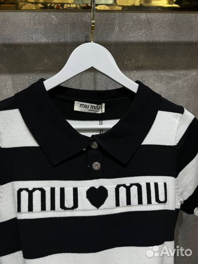 Поло в полоску Miu Miu