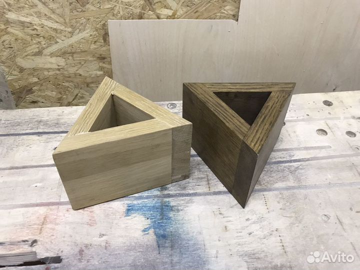 Горшочки/ящики из дерева под суккуленты