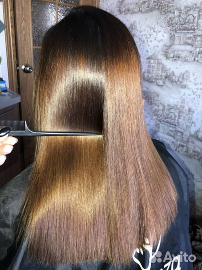 Кератиновое выпрямление волос
