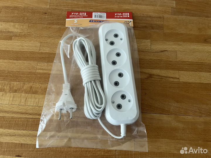 Удлинитель 5 метров 4 гнезда