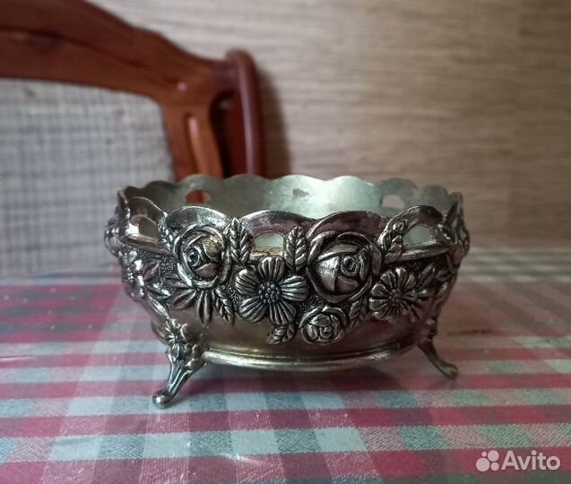 Ваза конфетница сахарница розы винтаж СССР