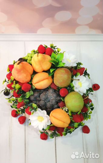 Интерьерные композиции.Корзина фруктов из мыла