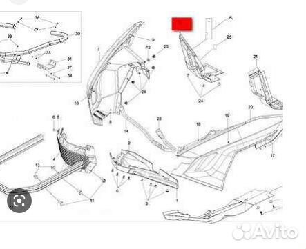 Ниж правая панель снегоход Ski-Doo XU 502007193