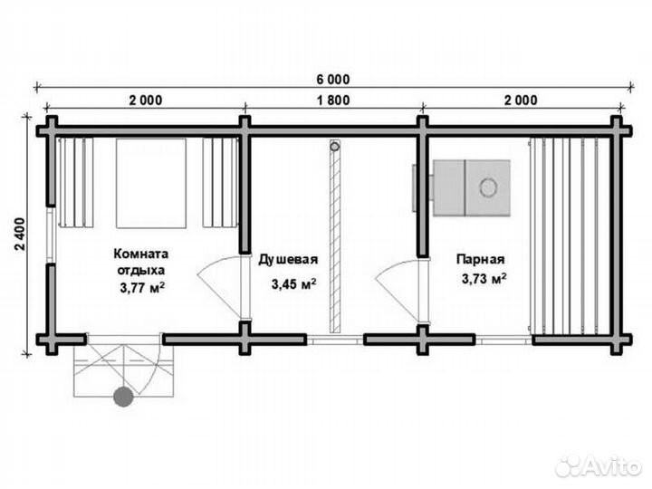 Перевозная баня Дарьяна 6м