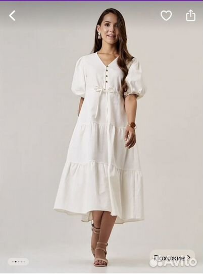 Платье для беременных летнее льняное 44-46