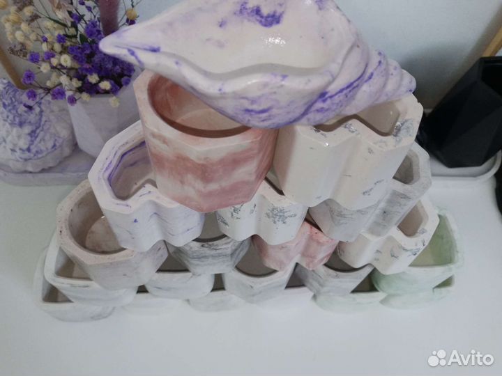 Подсвечники, стаканчики для свечи из гипса