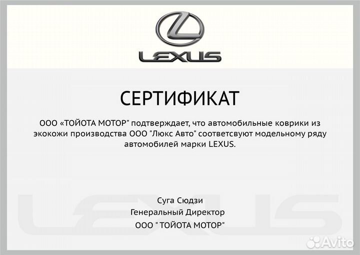 3D Коврики Lexus из Экокожи