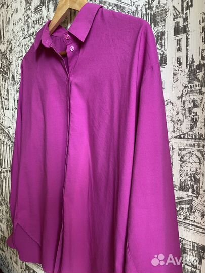 Рубашка фиолетовая м