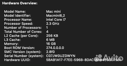 Комплект Mac Mini Server Late 2012 i7 16Gb SSD/HDD