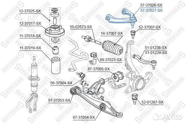 57-37027-SX рычаг верхний левый Honda CR-V all