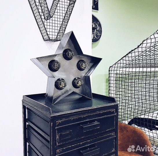 Светильники из стали с ретро лампами