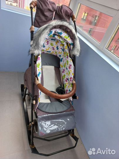 Коляска санки galaxy glory gloss