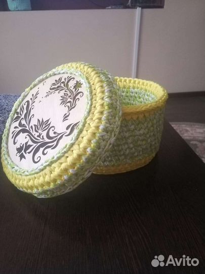 Корзинки и кашпо из трикотажной пряжи