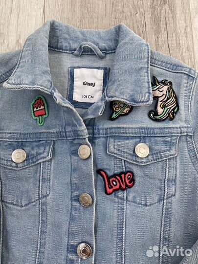 Джинсовая куртка для девочек двойни 98