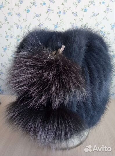 Шапка вязаная 1) норка,2) кролик рекс