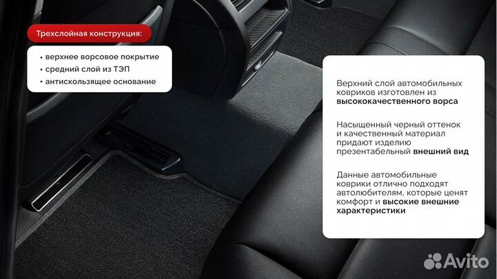 Ворсовые коврики для Volkswagen Passat B8 2015-н.в