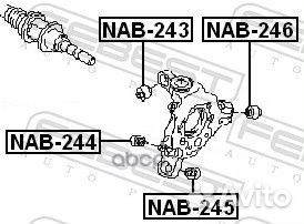 Сайлентблок цапфы зад прав/лев NAB244 Febest