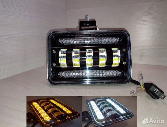 Диодные led фары Даль/Ближ с дхо и поворотником