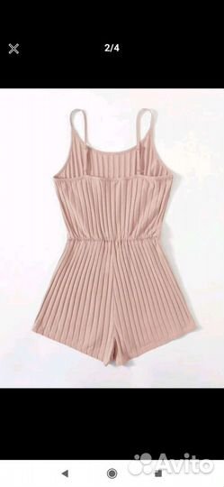 Комбинезон на бретельках в рубчик
