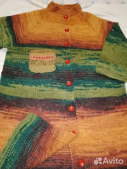 Кардиган- пальто вязанное,р 54-62