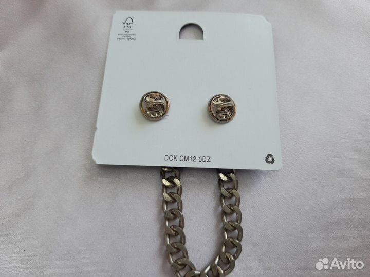 Ч13 зажим для галстука Next сток+ цепочка на ворот