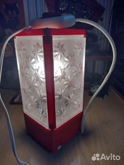 Светильник ночник,Электроника, с часами,стекло