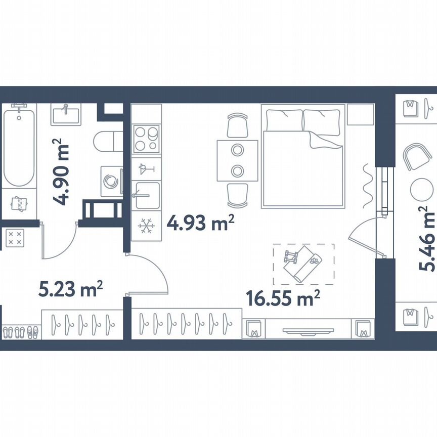 Квартира-студия, 34,3 м², 4/11 эт.