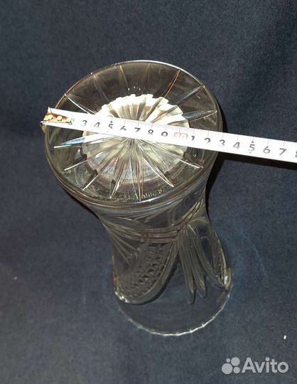 Большая хрустальная ваза СССР новая 30см