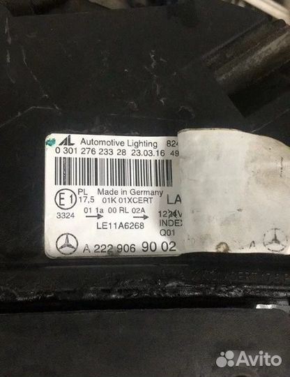 Mercedes w222, передняя левая фара, оригинал
